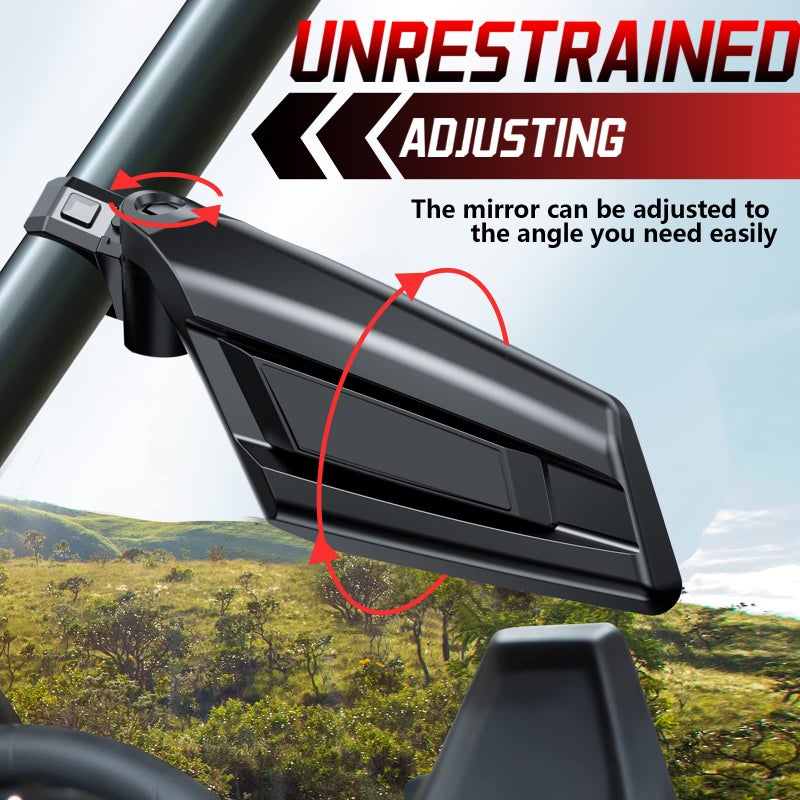 Esploratori UTV Side Mirrors for 1.5""-2"" Roll Bar SXS RZR Side Mirrors with Adjustable Mirror Compatible with Polaris RZR 1000 Can Am Maverick Kawasaki Mule Arctic Cat Wildcat Pioneer Rhino Yamaha YXZ - Image 2
